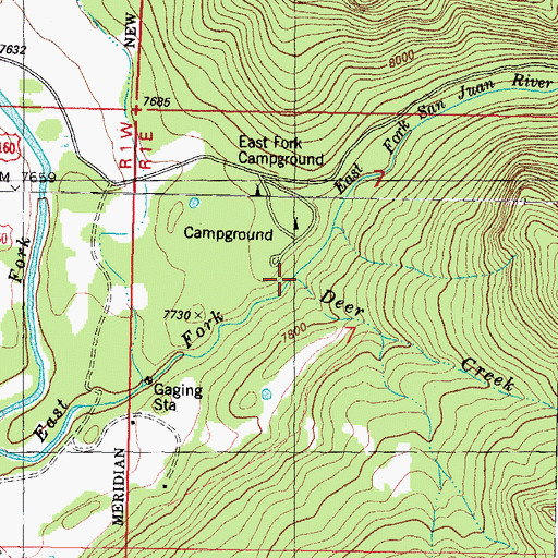 Topographic Map of Deer Creek, CO
