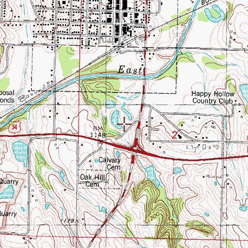 Topographic Map of Spring Lake Park, IA