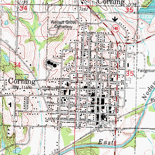 Topographic Map of Grove Park, IA