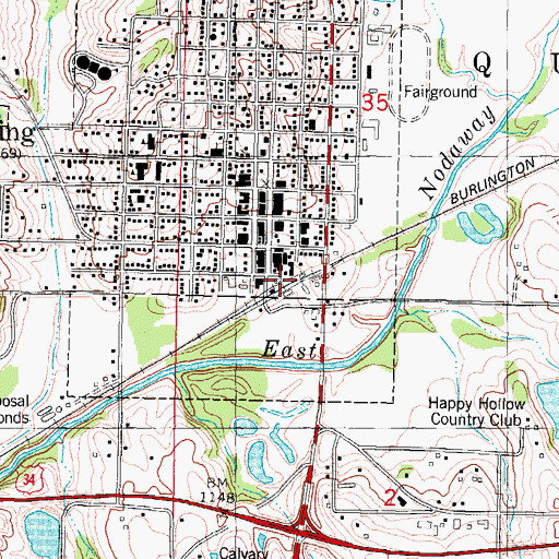 Topographic Map of Corning, IA