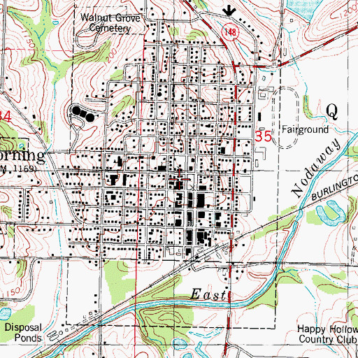 Topographic Map of Corning City Public Library, IA