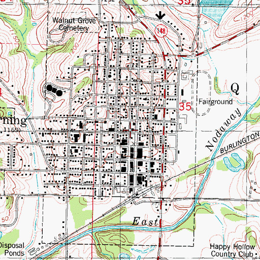Topographic Map of Corning Police Department, IA