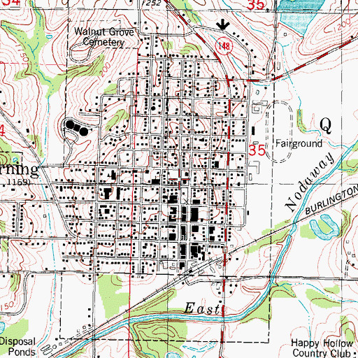 Topographic Map of Adams County Sheriff's Office, IA