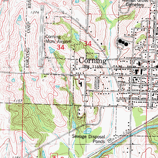 Topographic Map of Alegent Health Clinic, IA