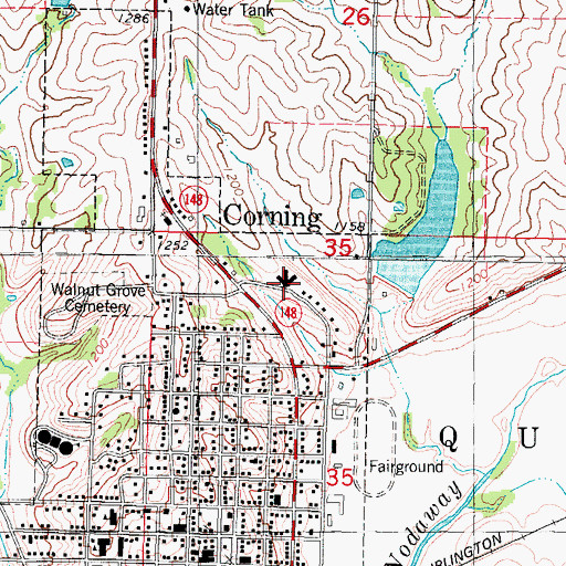 Topographic Map of Corning Nursing and Rehabilitation Center, IA
