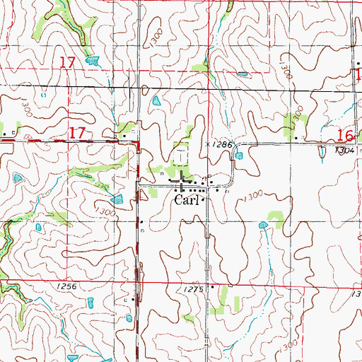 Topographic Map of Carl Methodist Church, IA