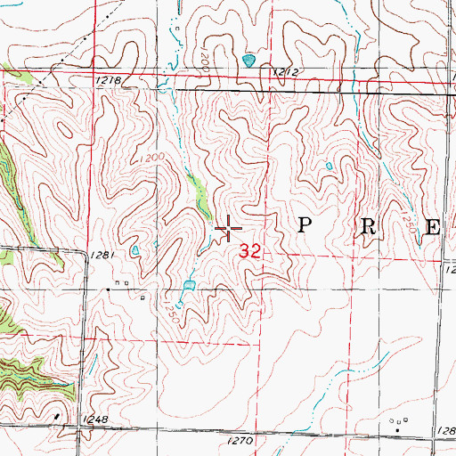Topographic Map of Icarian Cemetery, IA