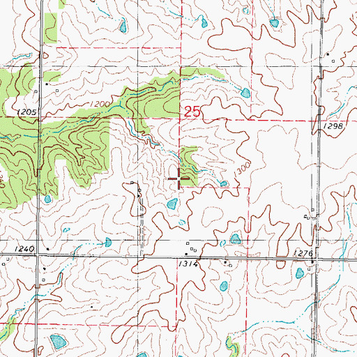 Topographic Map of Rex Sullivan Wildlife Area, IA