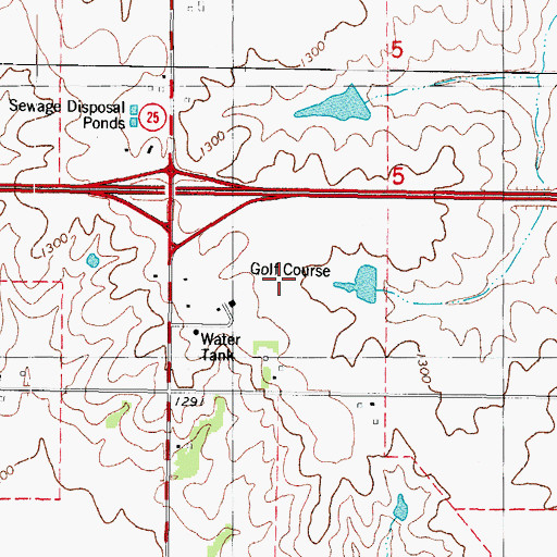 Topographic Map of 5 x 80 Golf Course, IA