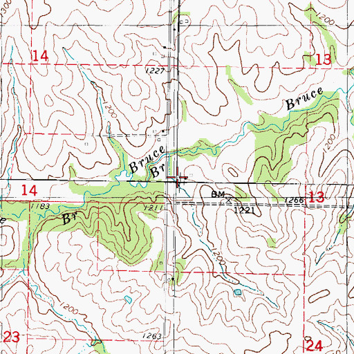 Topographic Map of Wah-Ta-Wah Post Office (historical), IA