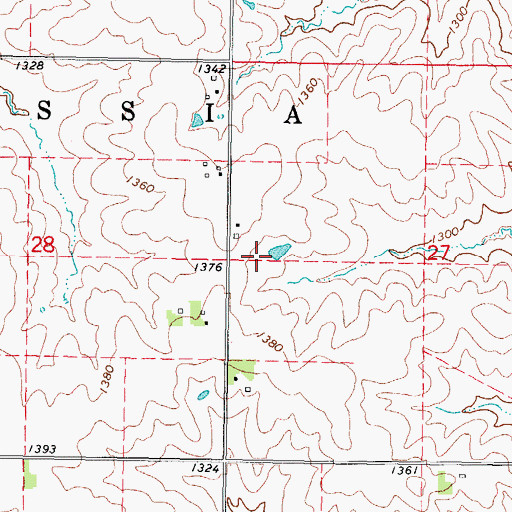 Topographic Map of Prussia Centre Post Office (historical), IA