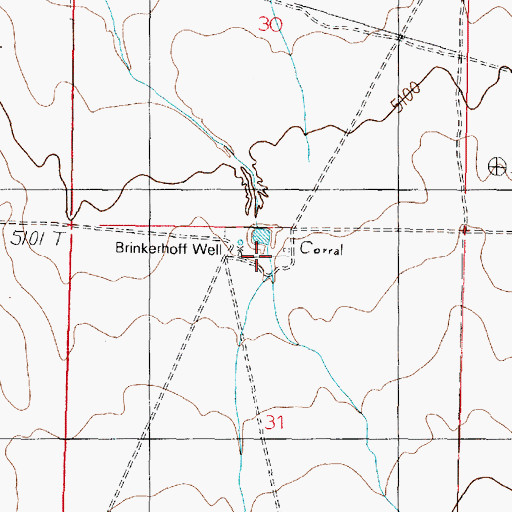 Topographic Map of Brinkerhoff Well, AZ