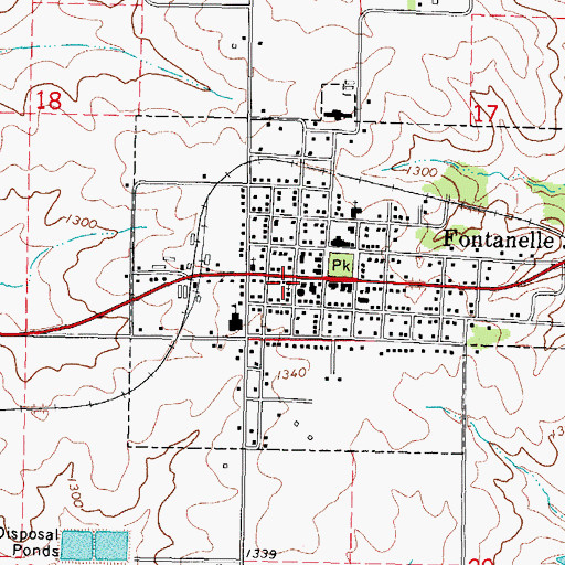 Topographic Map of Fontanelle Police Department, IA