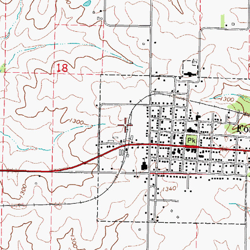 Topographic Map of Fontanelle (historical), IA