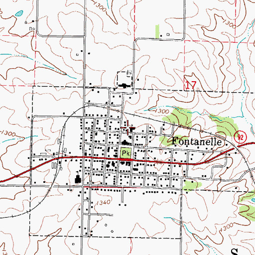 Topographic Map of Emmanuel Lutheran Church, IA
