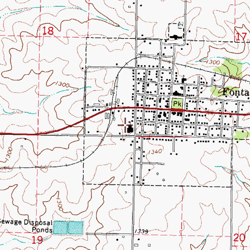 Topographic Map of Nodaway Valley Middle School, IA
