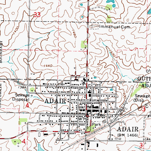 Topographic Map of Adair Community Health Center, IA
