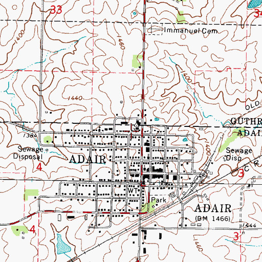 Topographic Map of Saint Johns Catholic Church, IA
