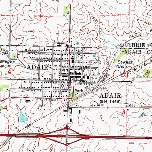 Topographic Map of Saint Johns Lutheran Church, IA