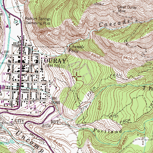 Topographic Map of Amphitheater Campground, CO