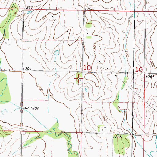 Topographic Map of Cears Cemetery, IA