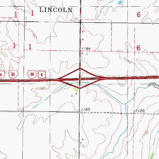 Topographic Map of Interchange 97, IA