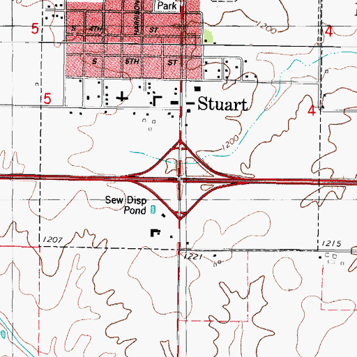 Topographic Map of Interchange 93, IA