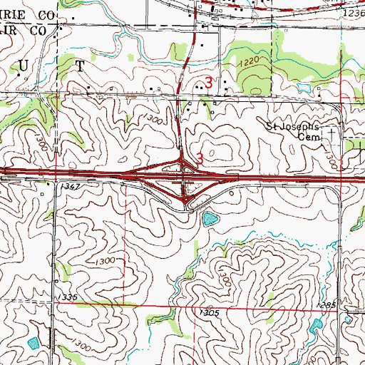 Topographic Map of Interchange 83, IA