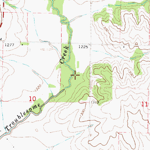 Topographic Map of Troublesome Creek Wildlife Area, IA