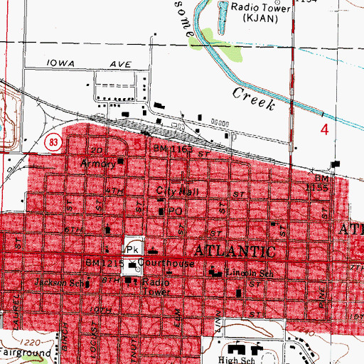 Topographic Map of Faith Baptist Church, IA