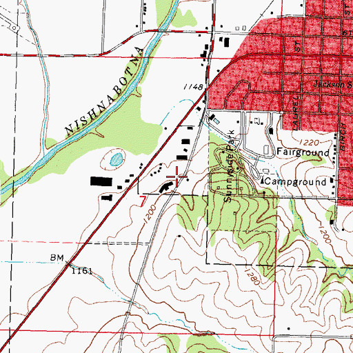 Topographic Map of Sunnyside Bible Chapel, IA