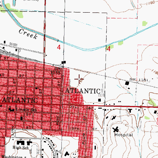 Topographic Map of Sycamore Village, IA