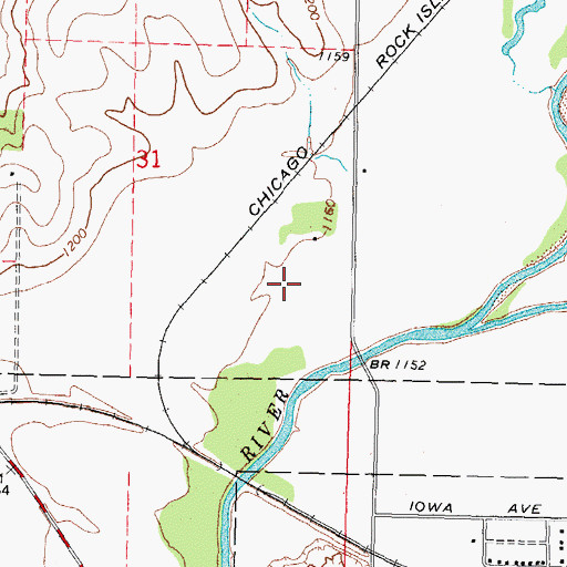 Topographic Map of Pellet Memorial Woods State Preserve, IA