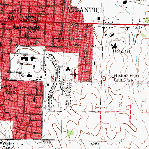 Topographic Map of Saint Pauls Lutheran Church, IA