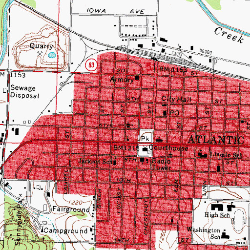 Topographic Map of Saints Peter and Paul Catholic Church, IA