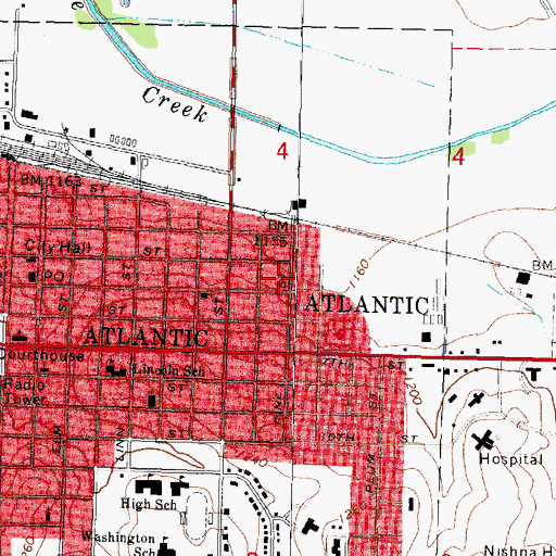 Topographic Map of Jehovahs Witnesses, IA