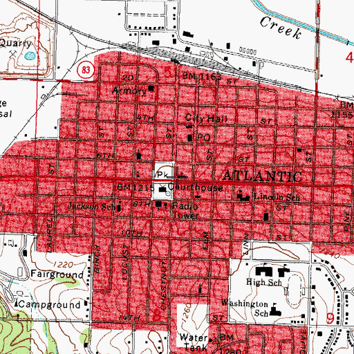 Topographic Map of First United Presbyterian Church, IA