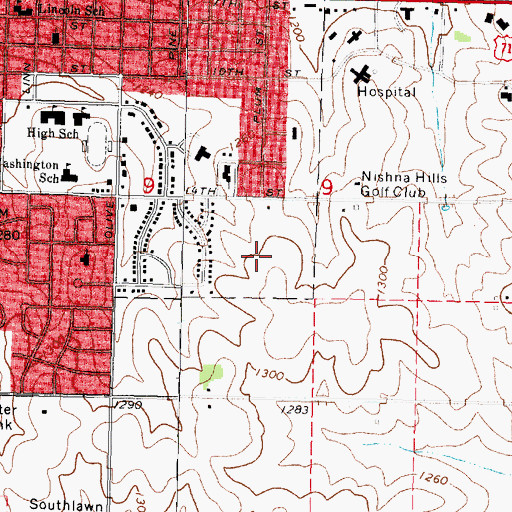 Topographic Map of Atlantic High School, IA