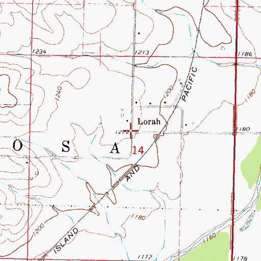 Topographic Map of Lorah (historical), IA