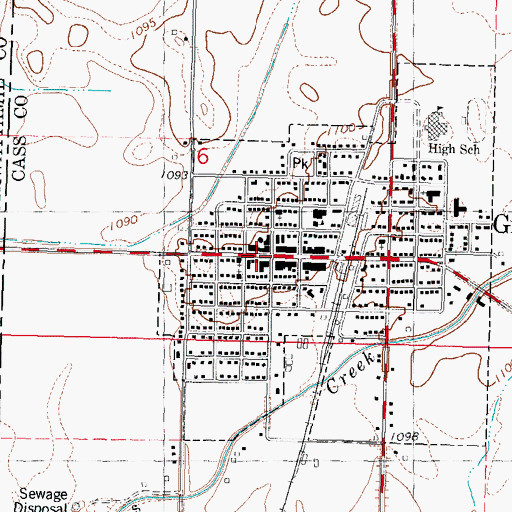 Topographic Map of Griswold City Hall, IA