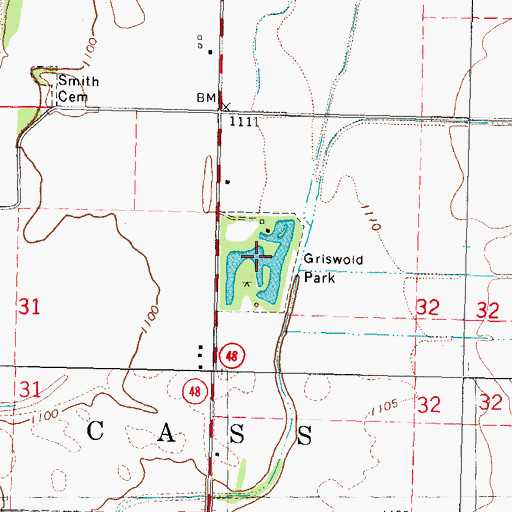 Topographic Map of Cocklin Fish Farm, IA