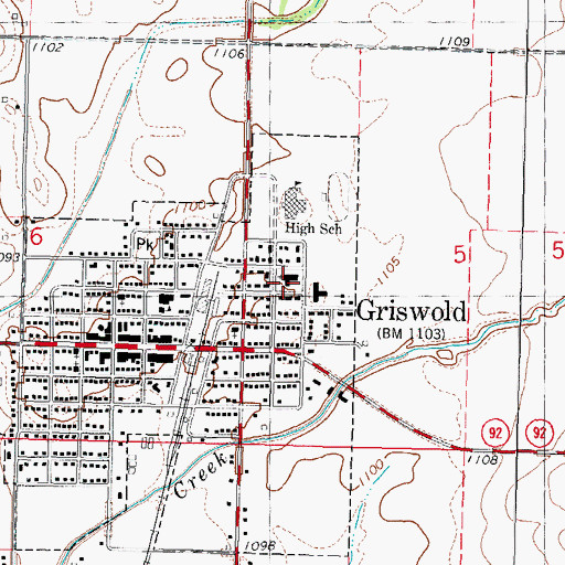 Topographic Map of Church of Christ, IA