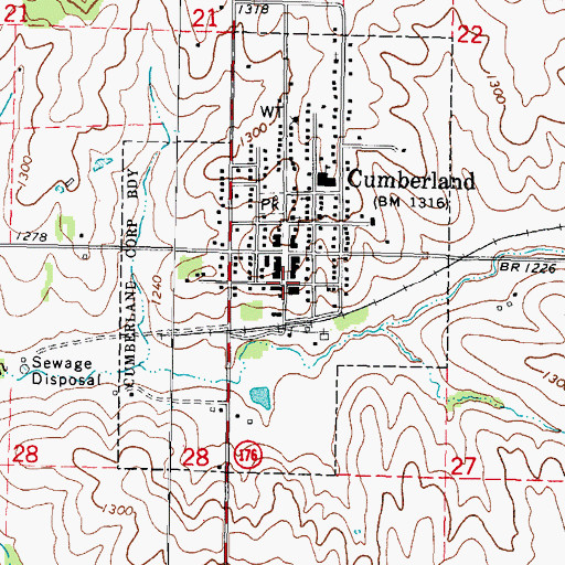Topographic Map of Twenty-first Century Co-op Elevator, IA