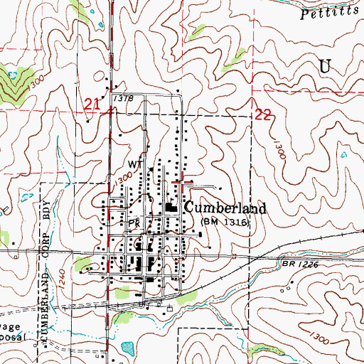 Topographic Map of United Methodist Church, IA
