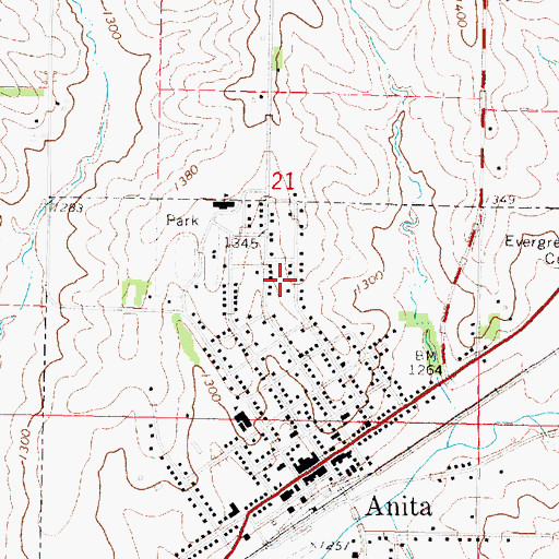 Topographic Map of Holy Cross Lutheran Church, IA
