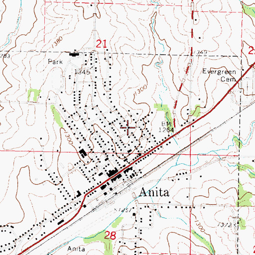 Topographic Map of Lutheran Church, IA