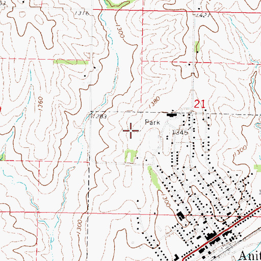 Topographic Map of CAM High School, IA