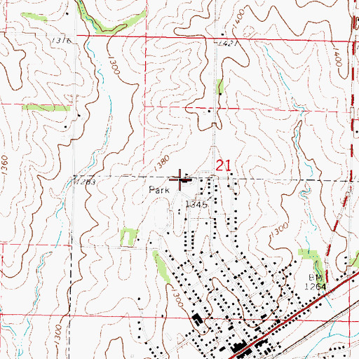 Topographic Map of CAM North Elementary School, IA