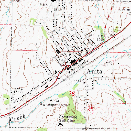 Topographic Map of Bandshell Park, IA