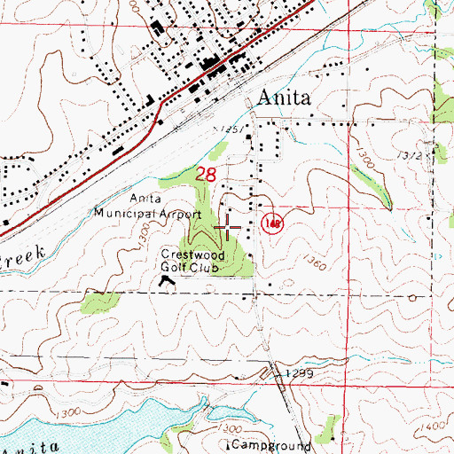Topographic Map of Keystone Park, IA